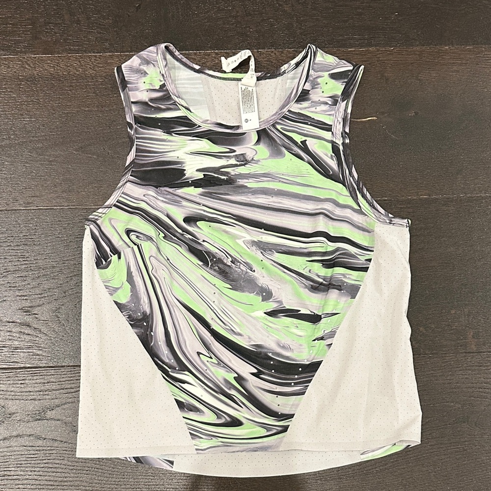 lululemon athletica Marble-Print Tank Top in Neon Green & Gray